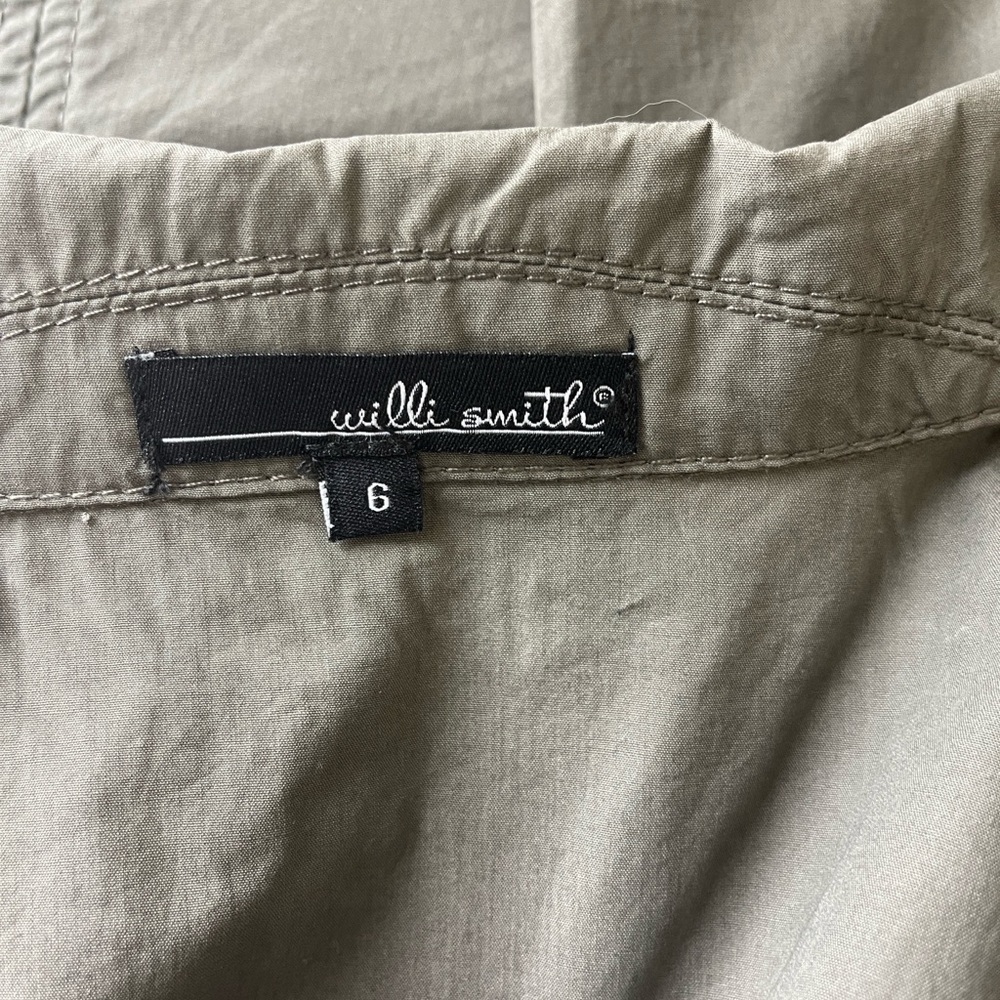 Willie Smith Women's Greenish Gray Utility Belted3/4 Sleeve Jacket EUC - Picture 7 of 8